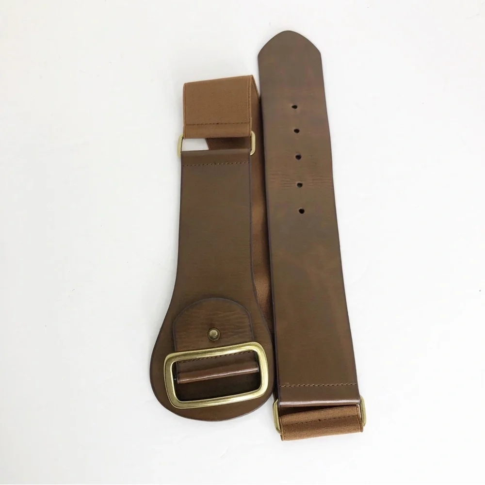 Steven by Steve Madden, brown leather stretch belt